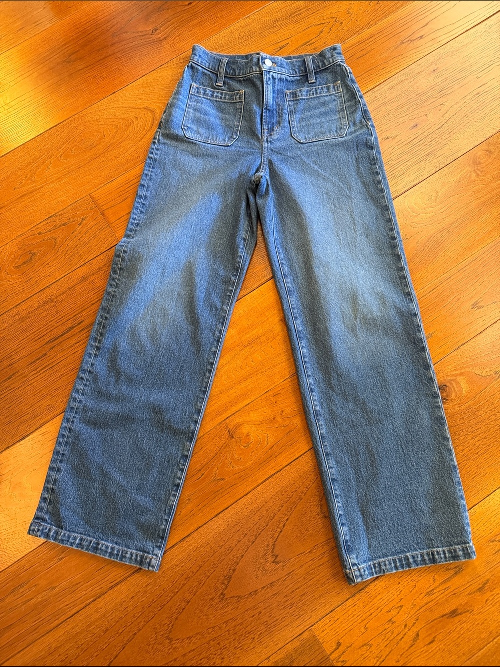 Madewell The Emmy Wide Leg High-Rise  Denim in Medium Blue - Picture 3 of 13